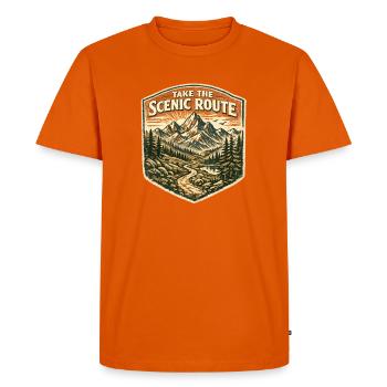 Take The Scenic Route Vintage Hiking Adventure - Men's Premium Organic T-Shirt - orange  - Front - Nico (187cm)