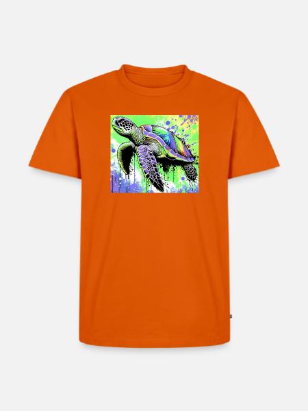 turtle - Men's Premium Organic T-Shirt - orange 