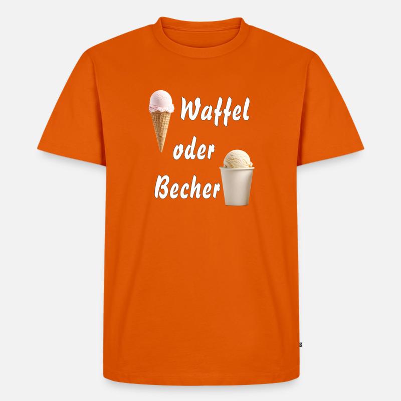 EIS WAFFEL ODER BECHER - Männer Premium Bio T-Shirt - Orange