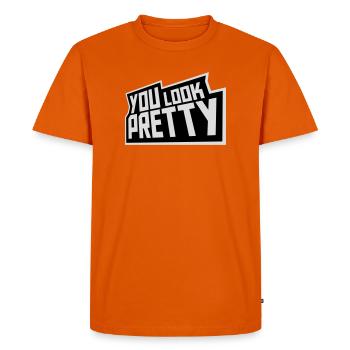 You Look Pretty Funny Complement Self Love Logo - Men's Premium Organic T-Shirt - orange  - Front - Nico (187cm)