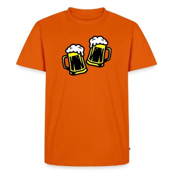 Toasting beer Drinking - Men's Premium Organic T-Shirt - orange  - Front - Nico (187cm)