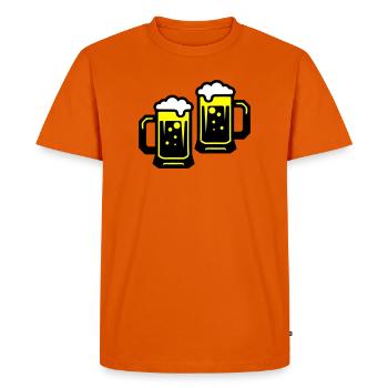 Icône de la bière qui encourage - T-shirt Premium bio Homme - orange  - Devant - Nico (187cm)