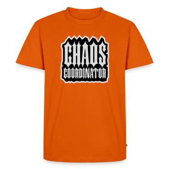 Coordinateur du Chaos Titre drôle Parents Teacher Logo - T-shirt Premium bio Homme - orange  - Devant - Nico (187cm)
