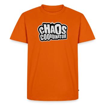 Coordinateur du Chaos Titre drôle Parents Teacher Logo - T-shirt Premium bio Homme - orange  - Devant - Nico (187cm)