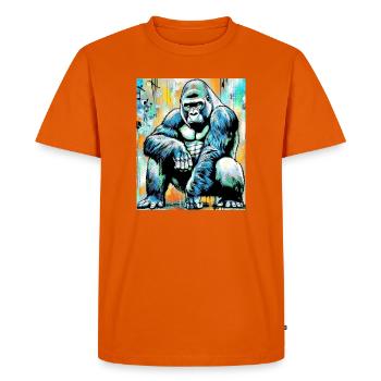 gorilla - Men's Premium Organic T-Shirt - orange  - Front - Nico (187cm)