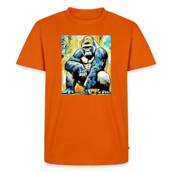 gorilla - Men's Premium Organic T-Shirt - orange  - Front - Nico (187cm)