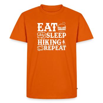 Hiking Mountain Trail Backpacking Outdoors Poaching - Men's Premium Organic T-Shirt - orange  - Front - Nico (187cm)