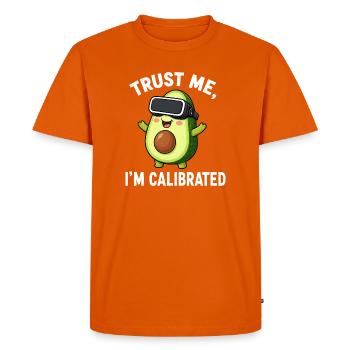 Dicto de joueur de comics aux légumes avocat - T-shirt Premium bio Homme - orange  - Devant - Nico (187cm)