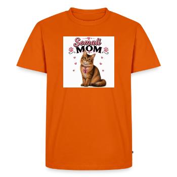 Somali Mom Cat Love - Men's Premium Organic T-Shirt - orange  - Front - Nico (187cm)
