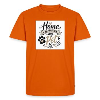 Chez moi, c’est là où se trouve mon animal de compagnie - T-shirt Premium bio Homme - orange  - Devant - Nico (187cm)
