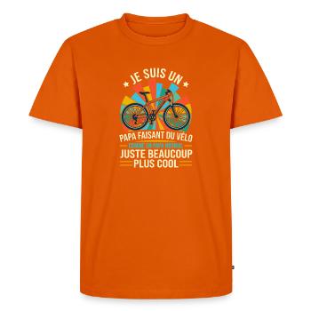 Papa Cycliste Vélo VTT Rétro Cool - T-shirt Premium bio Homme - orange  - Devant - Nico (187cm)