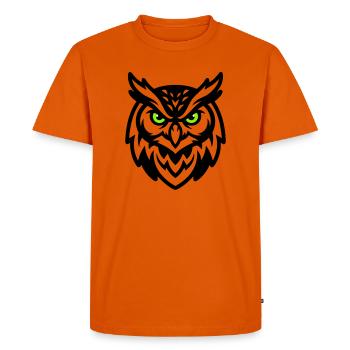 Owl Mascot E Sport Logo - Men's Premium Organic T-Shirt - orange  - Front - Nico (187cm)
