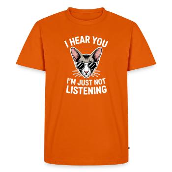 Dictons cadeaux de chats à poil court oriental - T-shirt Premium bio Homme - orange  - Devant - Nico (187cm)