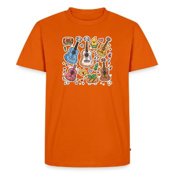Style de bande dessinée au ukulélé - T-shirt Premium bio Homme - orange  - Devant - Nico (187cm)