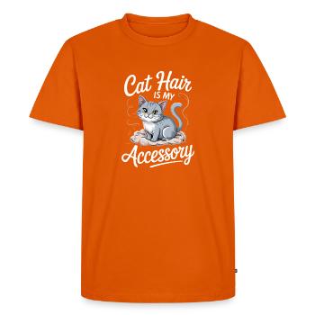 Cat Hair Is My Accessory - Men's Premium Organic T-Shirt - orange  - Front - Nico (187cm)