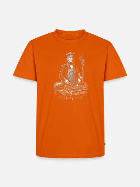 James K. Polk chez BBQ Grilling - T-shirt Premium bio Homme - orange