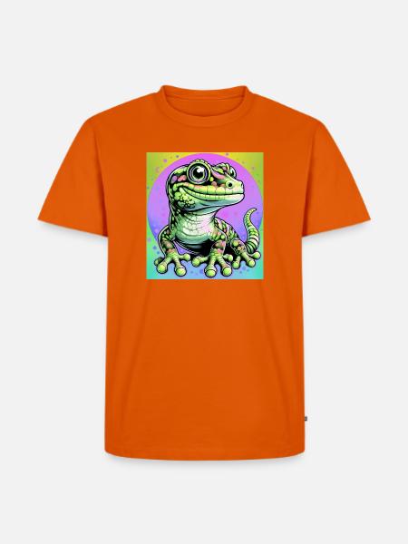 Gecko - Men's Premium Organic T-Shirt - orange 