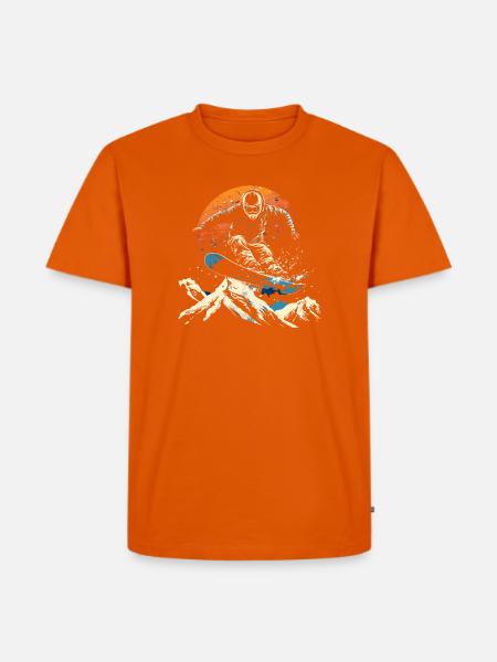 Snowboarder Porträt - Männer Premium Bio T-Shirt - Orange