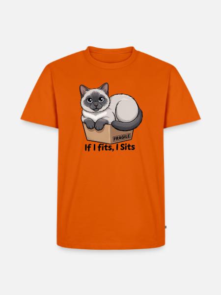 Fragiles Katzen-im-Box-Meme - Männer Premium Bio T-Shirt - Orange