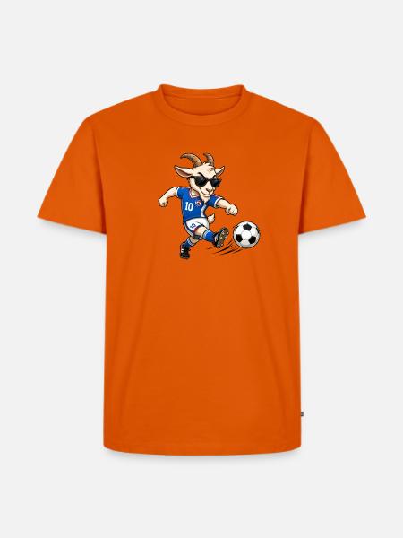 G.O.A.T. Fußballziege - Männer Premium Bio T-Shirt - Orange