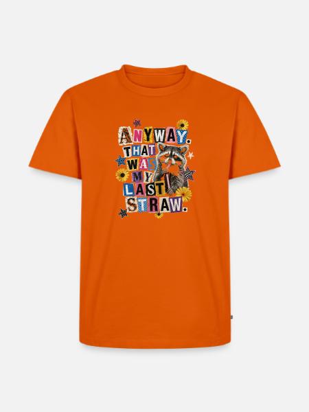 Letzter Strohhalm Raccoon Collage - Männer Premium Bio T-Shirt - Orange