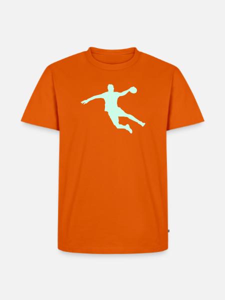 Handball Silhouette - Männer Premium Bio T-Shirt - Orange 