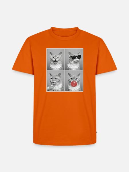 Katzen Selkirk Rex Katze - Männer Premium Bio T-Shirt - Orange