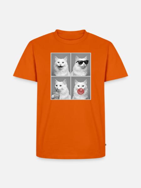 Katzen Türkisch Angora Katze - Männer Premium Bio T-Shirt - Orange