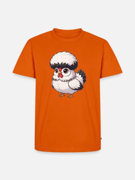 Holländer Haubenhuhn - Männer Premium Bio T-Shirt - Orange