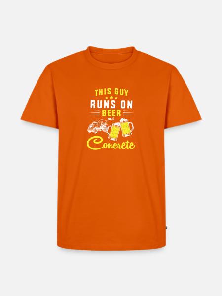 Beton Betonfertiger Betonmischer - Männer Premium Bio T-Shirt - Orange 