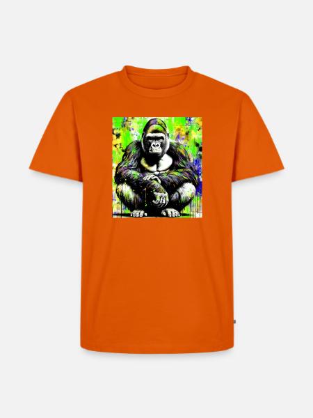 Gorilla - Männer Premium Bio T-Shirt - Orange