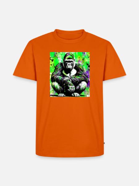 Gorilla - Männer Premium Bio T-Shirt - Orange