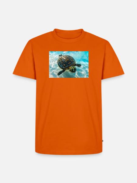 Schwimmende Schildkröte - Männer Premium Bio T-Shirt - Orange