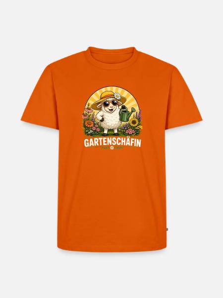 Gartenschäfin Mit Gießkanne Blumen Garten - Männer Premium Bio T-Shirt - Orange