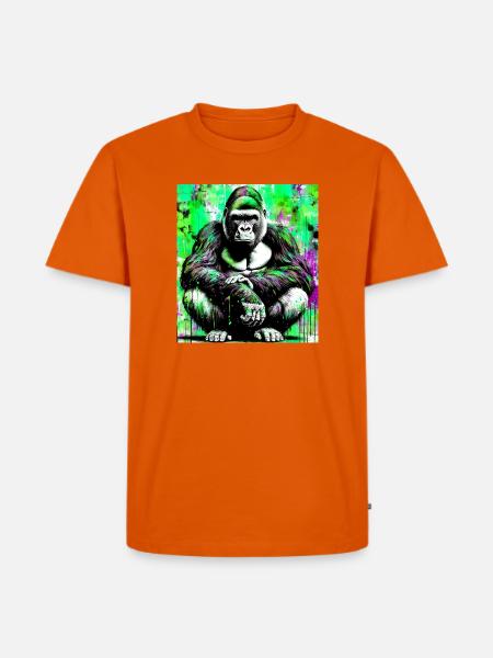 Gorilla - Männer Premium Bio T-Shirt - Orange 