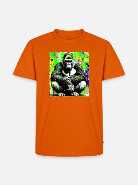 Gorilla - Männer Premium Bio T-Shirt - Orange 