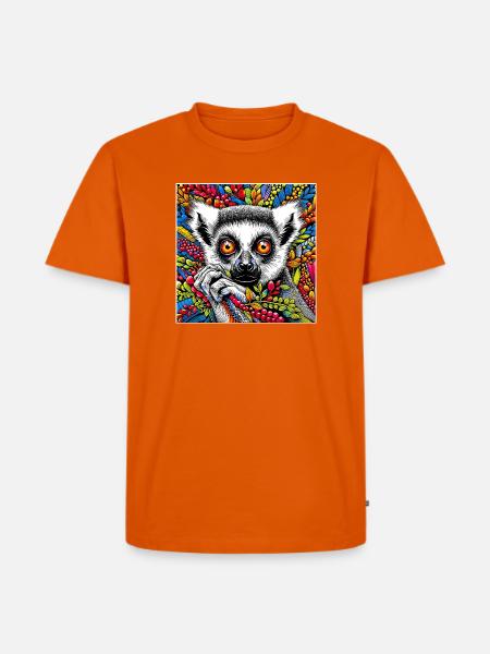 Lemur - Männer Premium Bio T-Shirt - Orange 