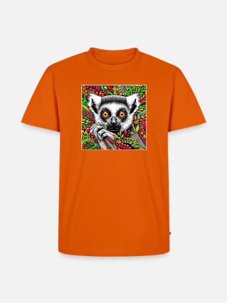Lemur - Männer Premium Bio T-Shirt - Orange 