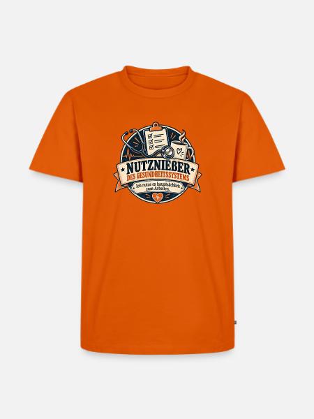 Nutznießer des Gesundheitssystems - Männer Premium Bio T-Shirt - Orange 