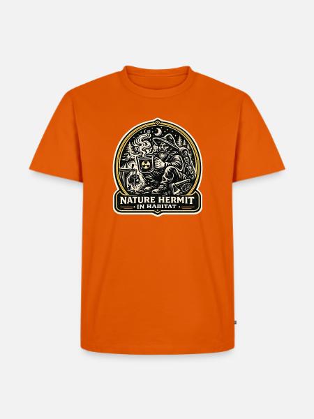 Nature Hermit In Habitat Introvert Design - Männer Premium Bio T-Shirt - Orange