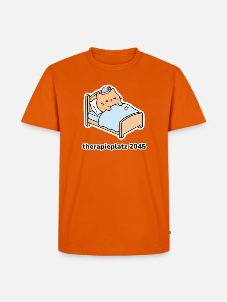 therapieplatz 2045 – Katze im Bett - Männer Premium Bio T-Shirt - Orange 