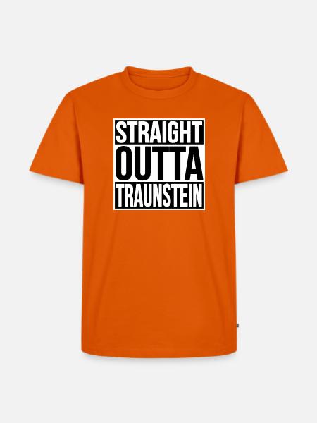 Straight Outta Traunstein - Männer Premium Bio T-Shirt - Orange 