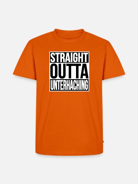 Straight Outta Unterhaching - Männer Premium Bio T-Shirt - Orange 