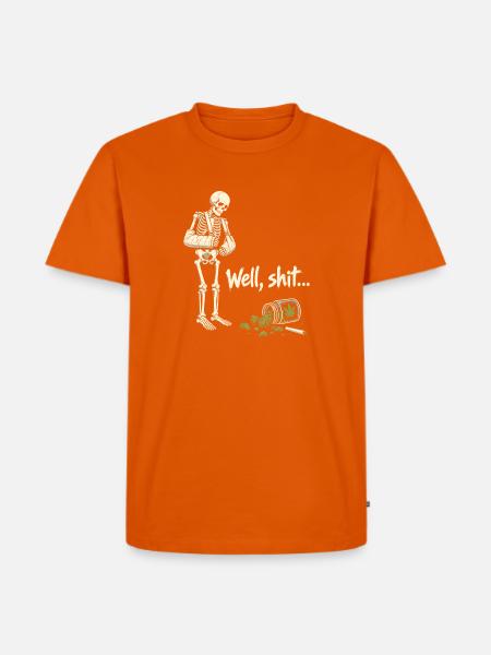 Skelett mit Cannabis-Spruch - Männer Premium Bio T-Shirt - Orange