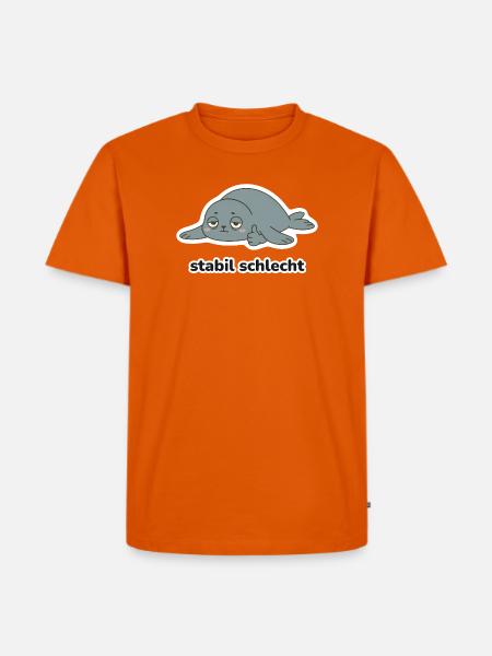 stabil schlecht – Robbe Meme - Männer Premium Bio T-Shirt - Orange