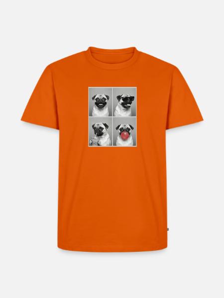 Hunde Mops Hund - Männer Premium Bio T-Shirt - Orange
