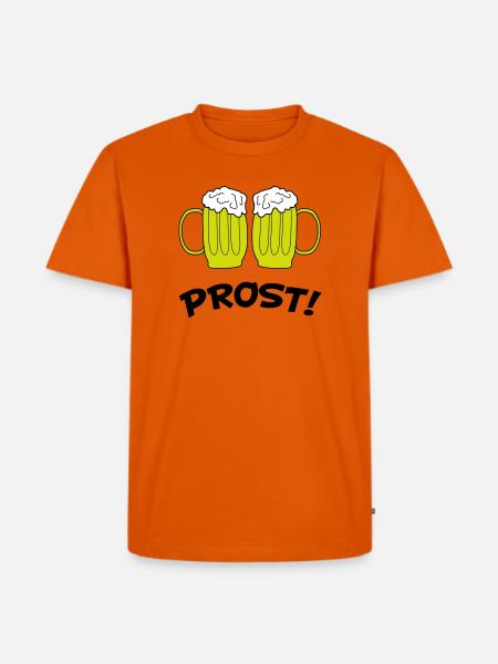 Zweier Bierkrüge Anstoß - Männer Premium Bio T-Shirt - Orange