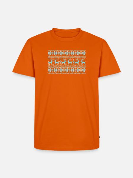 Frohe Weihnachten Muster 1 - Männer Premium Bio T-Shirt - Orange