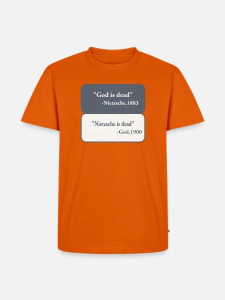 God is Dead - Nietzsche  - Männer Premium Bio T-Shirt - Orange 