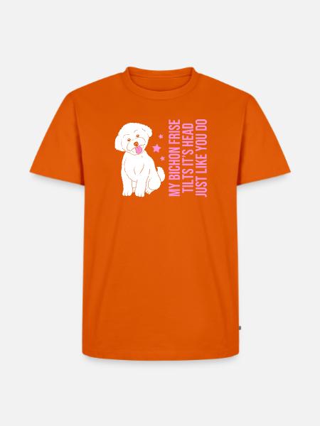 Bichon Frise Hund - Männer Premium Bio T-Shirt - Orange